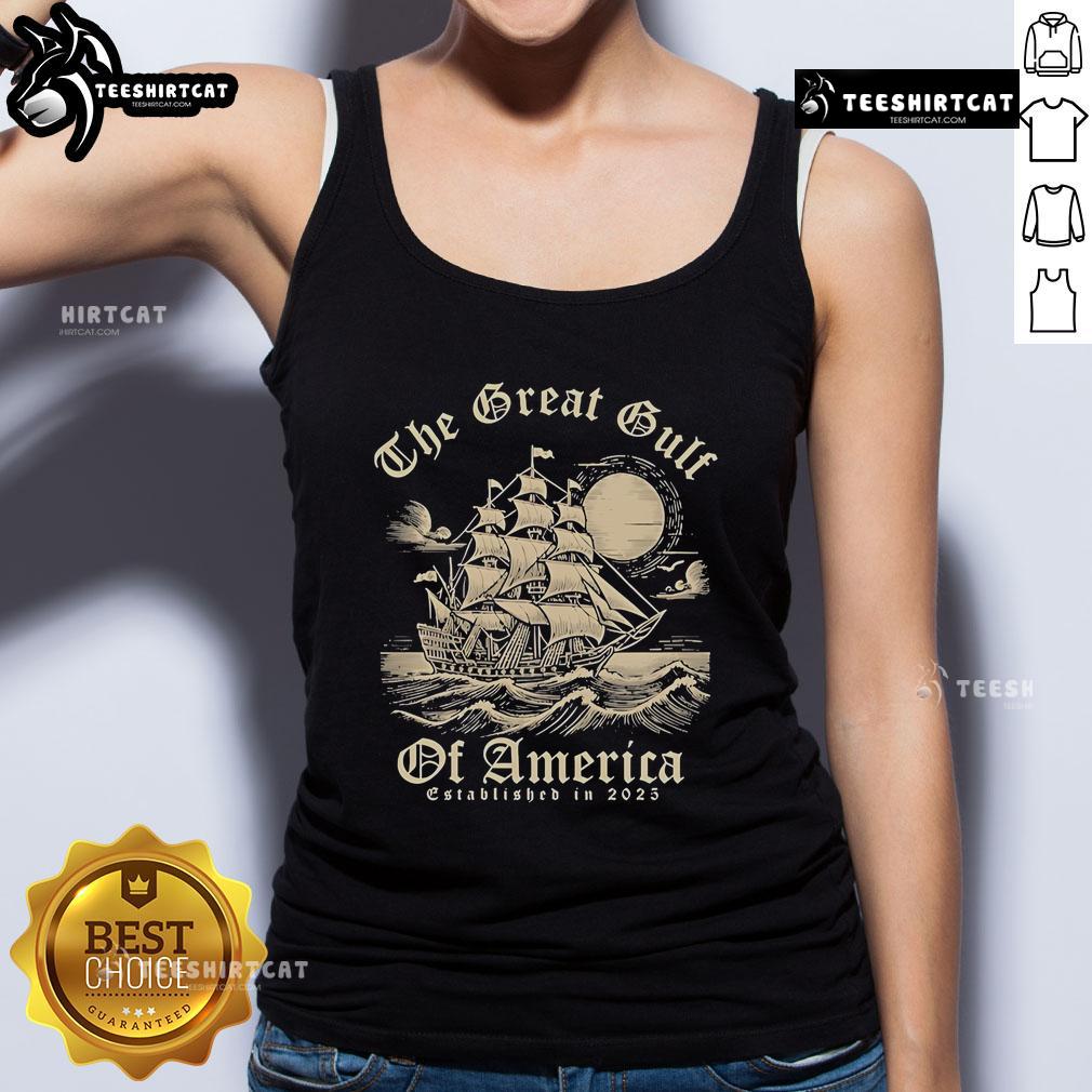 Official The Great Gulf of America Est. 2025 tank top featuring a stylish design and vibrant colors for summer wear.