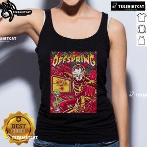 Official The Offspring concert poster for Ruoff Music Center in Noblesville, IN, featuring a tank top design, July 26, 2025.