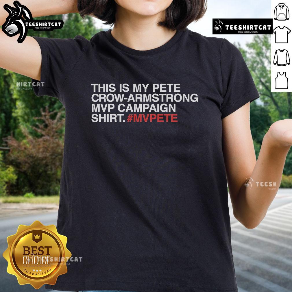 Official Pete Crow-Armstrong MVP campaign tee for ladies, featuring 'MVPete' design in stylish, comfortable fit.