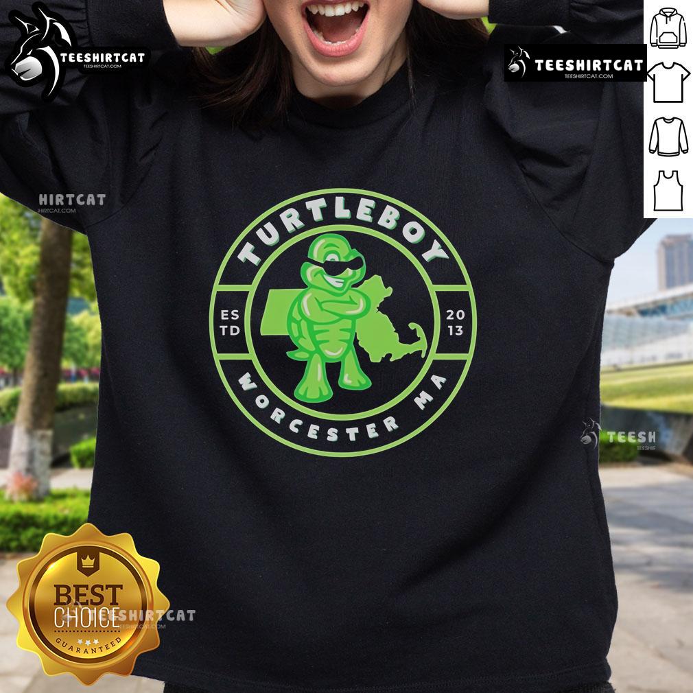 Alt Text: Official Turtleboy 2013 Worcester sweatshirt featuring ESTD 2013 logo, perfect for fans and collectors.