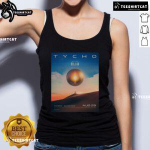 Alt Text: Official Tycho concert poster tank top for the August 29, 2025 event at The Midway, San Francisco, CA.