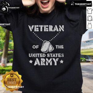 Official Veteran of the United States Army sweatshirt featuring a patriotic design and comfortable fit.