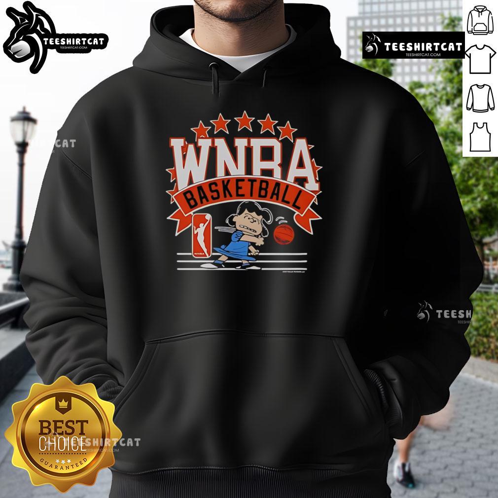 Official WNBA Basketball Lucy Van Pelt Hoodie featuring vibrant colors and playful design for fans and players.