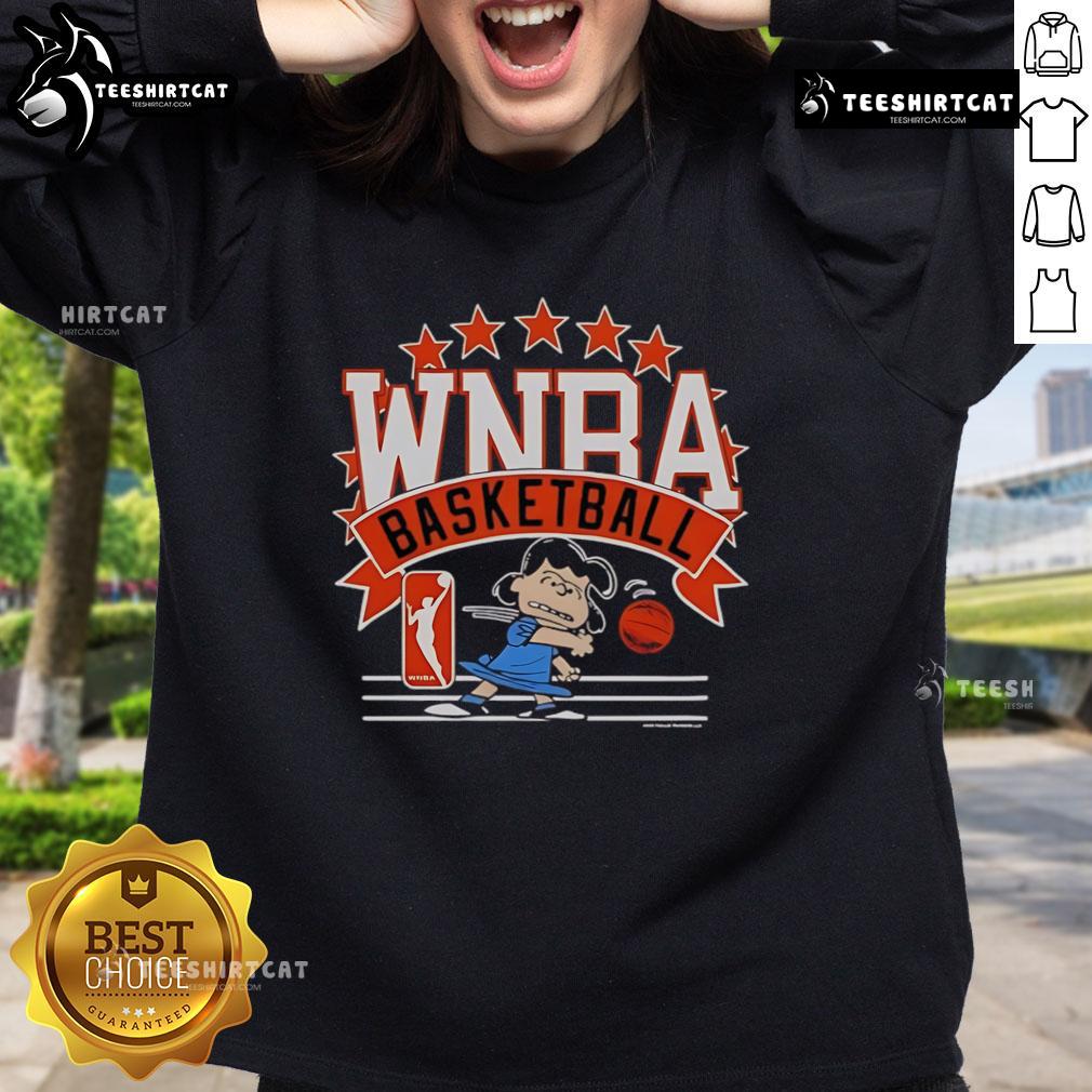 Alt Text: Official WNBA Basketball Lucy Van Pelt Sweatshirt in vibrant colors, perfect for fans and casual wear.