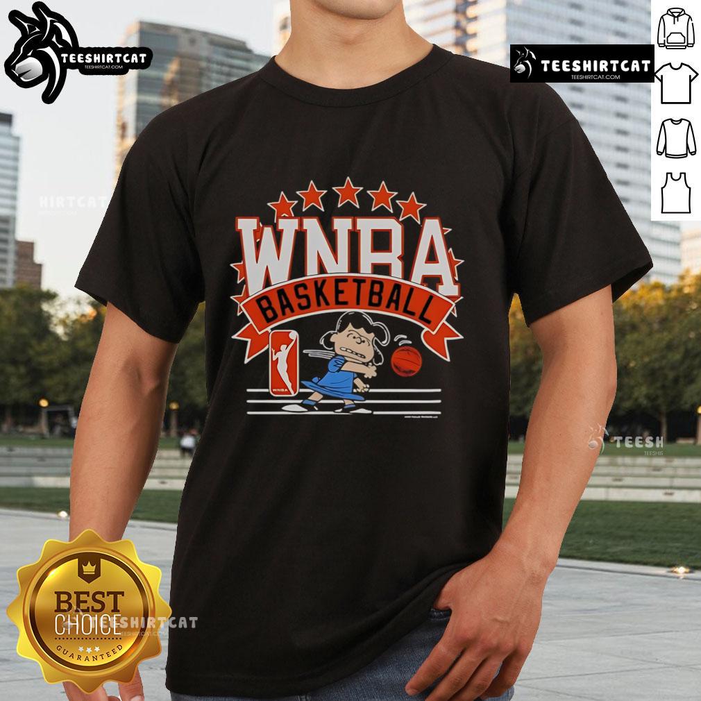 Official WNBA Basketball Lucy Van Pelt T-Shirt featuring vibrant graphic design, perfect for fans and collectors.