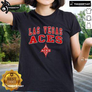 Alt Text: Official WNBA Las Vegas Aces girls basketball ladies tee featuring team logo and vibrant design for fans.