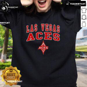 Official WNBA Las Vegas Aces girls basketball sweatshirt in black, featuring team logo and stylish design for fans.
