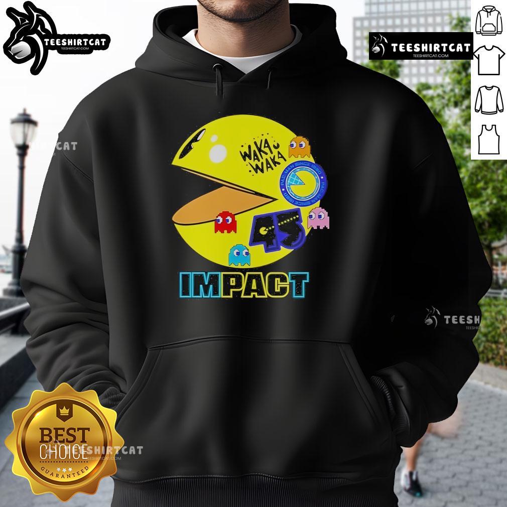 Official Waka Waka Pac-Man 45th Anniversary Hoodie featuring vibrant graphics and a stylish design for fans.