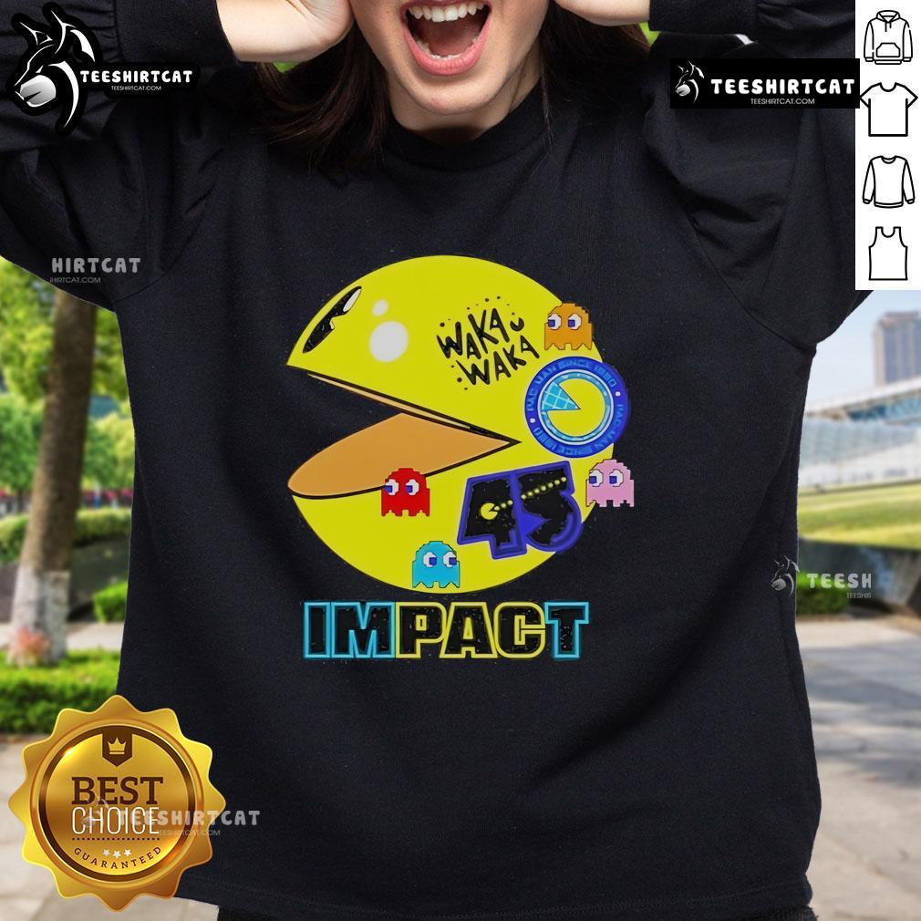 Official Waka Waka Pac-Man 45th Anniversary Sweatshirt featuring vibrant graphics and retro design for gaming fans.