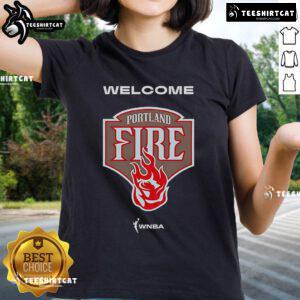 Official welcome tee for the Portland Fire WNBA team, featuring vibrant graphics and a stylish design for fans.