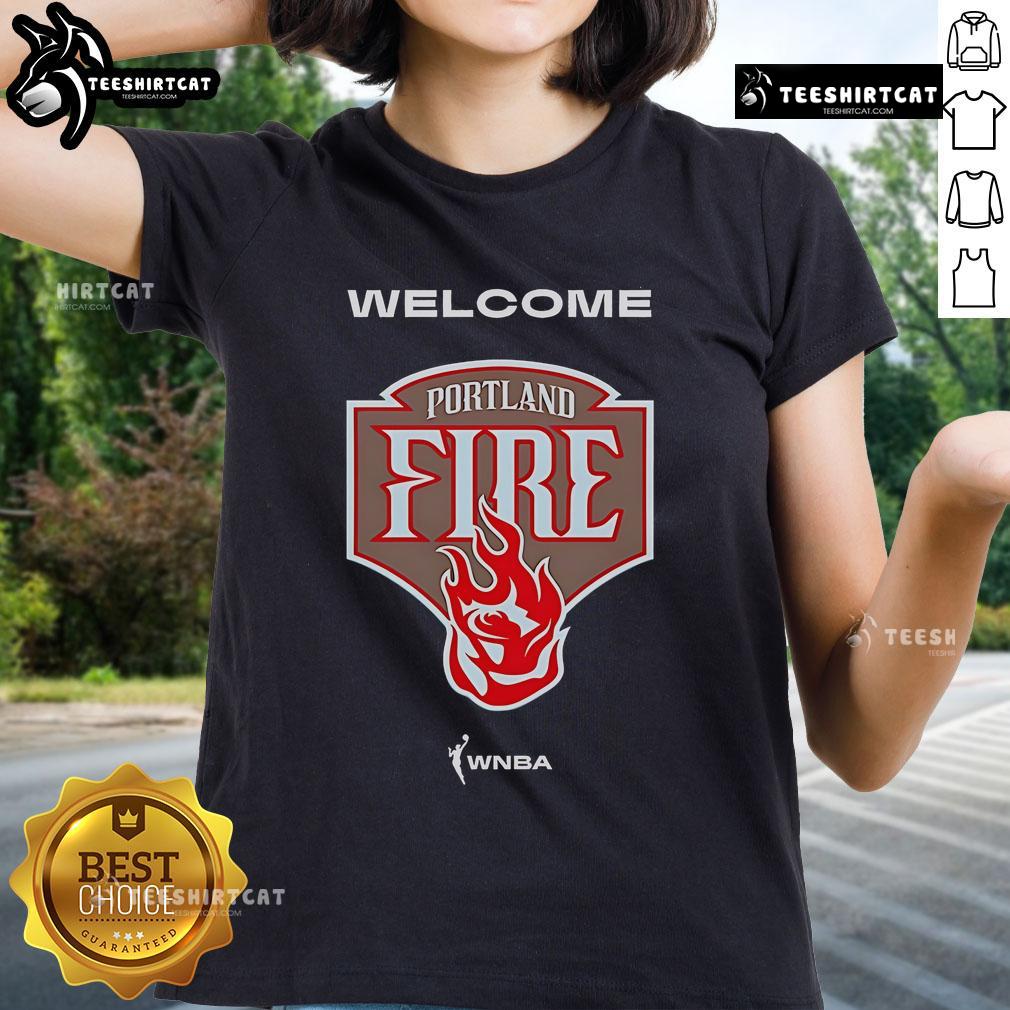 Official welcome tee for the Portland Fire WNBA team, featuring vibrant graphics and a stylish design for fans.