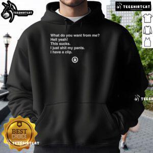 Official What Do You Want From Me Hoodie displayed on a mannequin, featuring a stylish design in black and white.