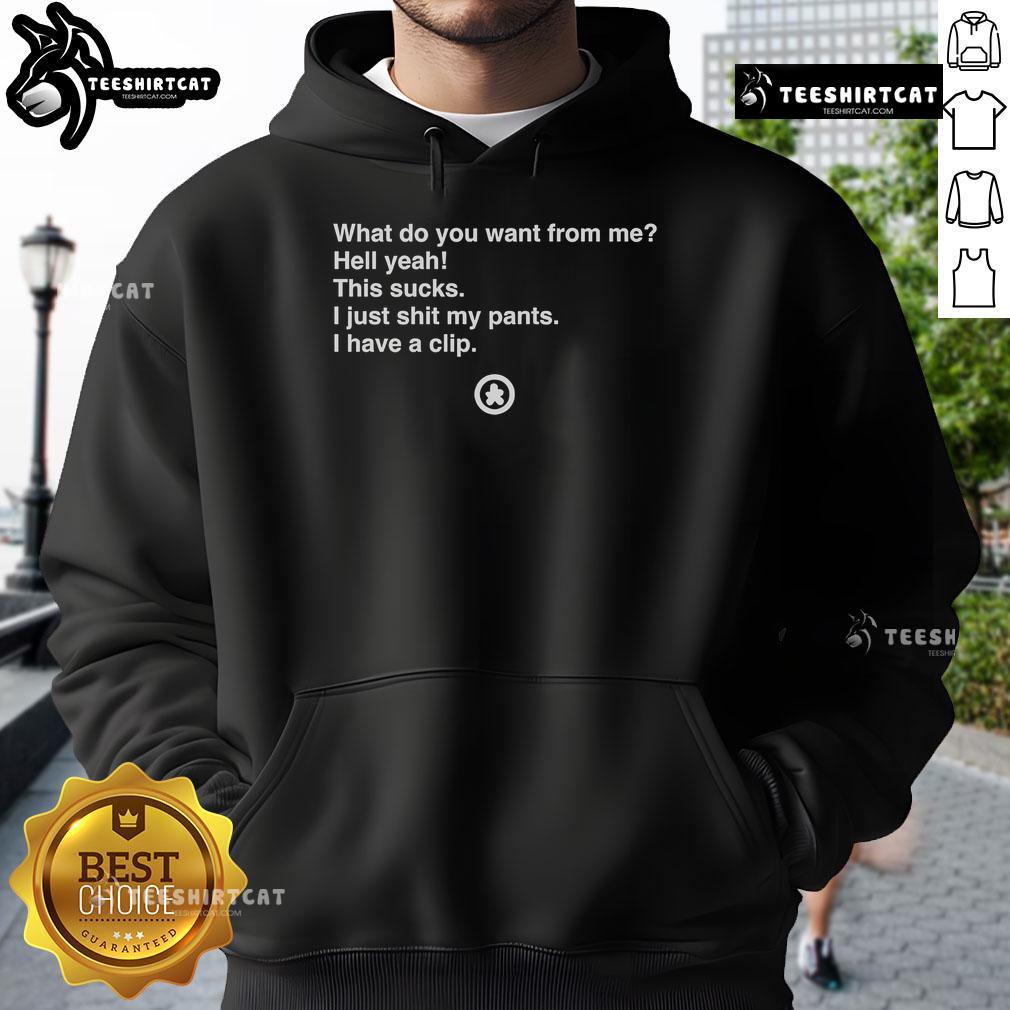 Official What Do You Want From Me Hoodie displayed on a mannequin, featuring a stylish design in black and white.