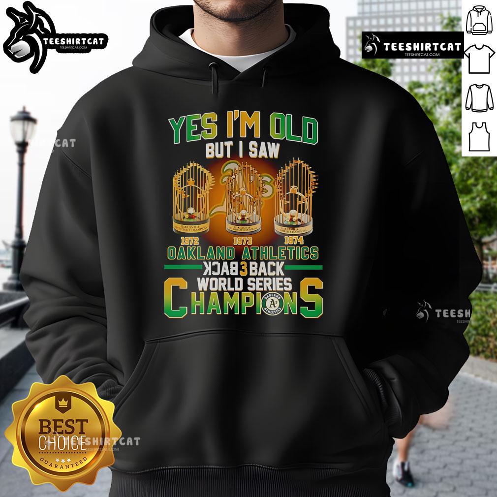 Official Oakland Athletics hoodie celebrating back-to-back World Series champions for proud fans of the team.