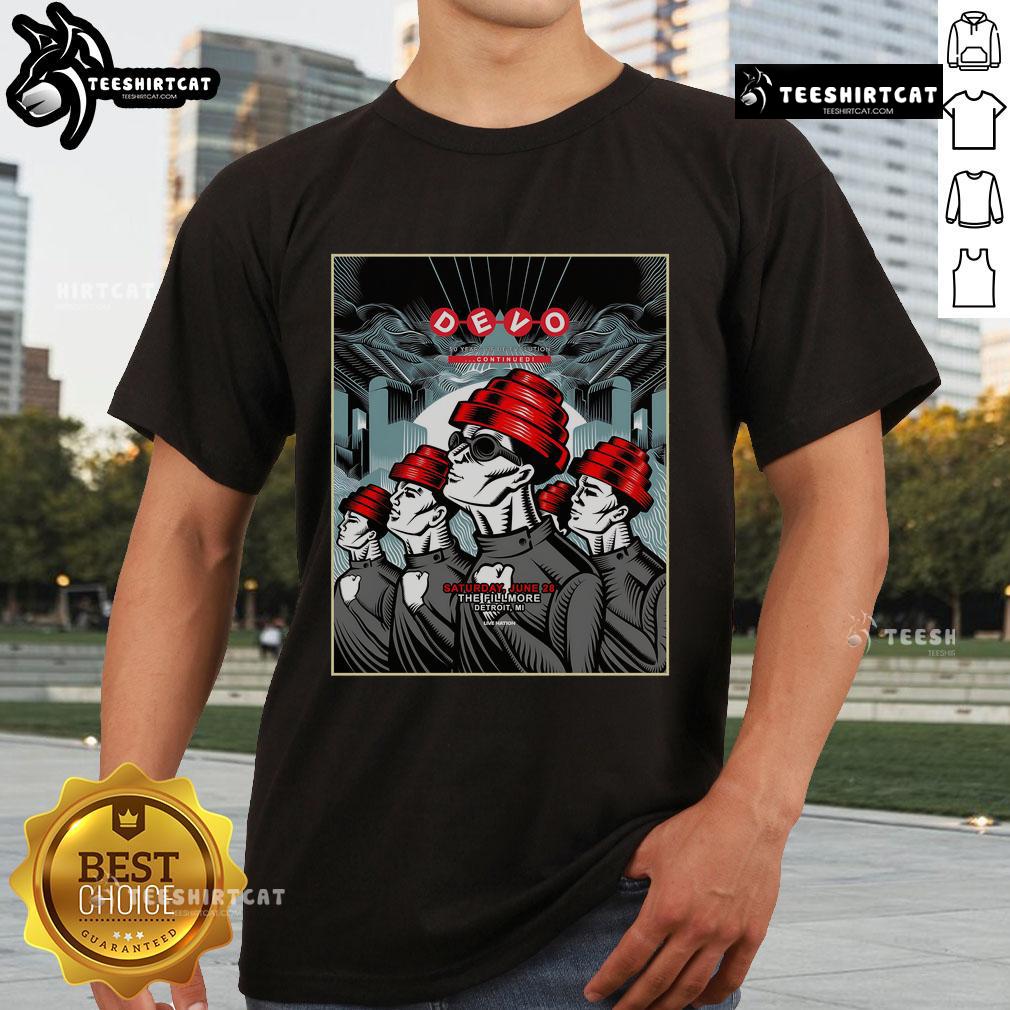 Original Devo Jun 28 2025 The Fillmore Detroit MI Poster T-Shirt featuring vibrant design and iconic band logo.