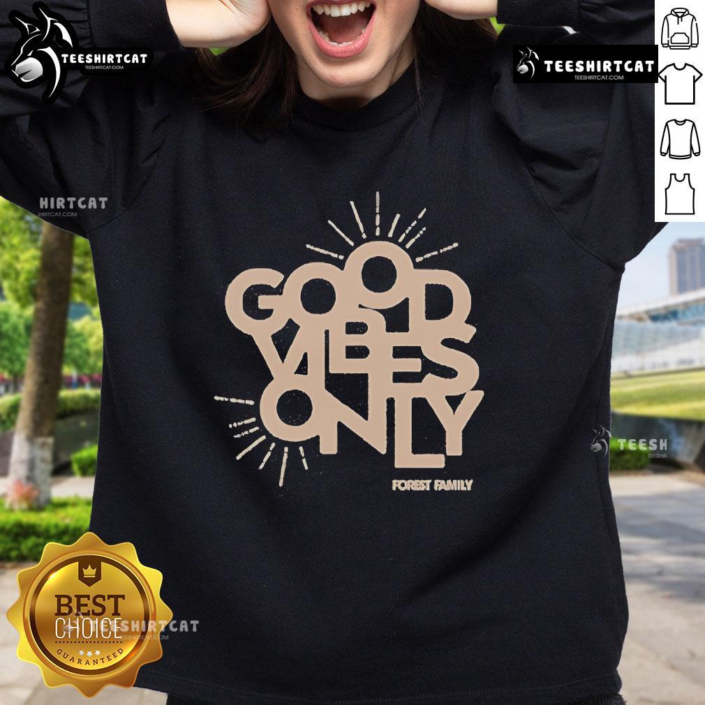 Original Electric Forest Good Vibes Sweatshirt in vibrant colors, showcasing a cozy design perfect for festival lovers.