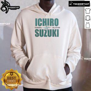 Alt Text: Original Ichiro Suzuki 25 Baseball Hall of Fame hoodie featuring iconic design and vibrant team colors.