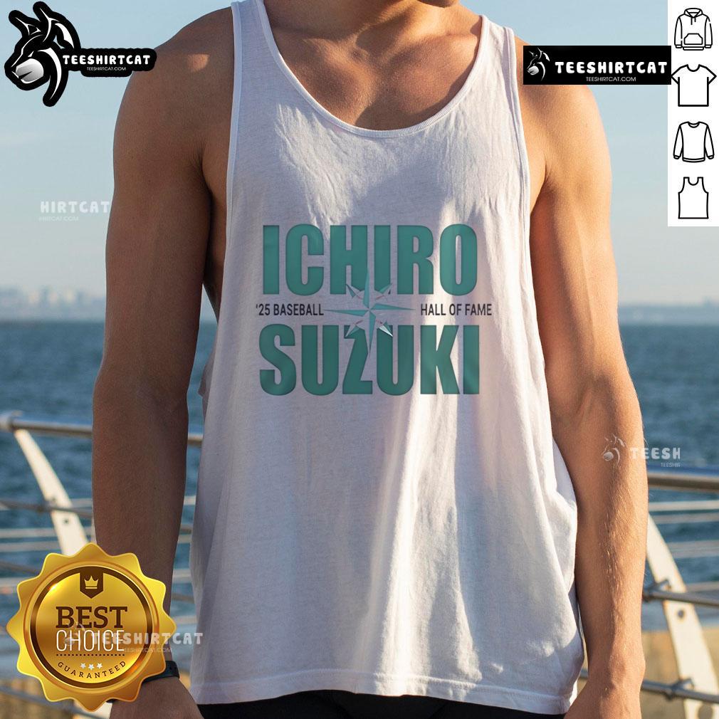 Alt Text: Original Ichiro Suzuki 25 Baseball Hall of Fame tank top, showcasing a stylish tribute to the legendary player.