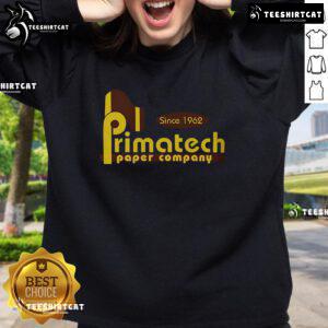 Original Primatech Paper Company sweatshirt since 1962, featuring vintage design and logo in a cozy, stylish fit.