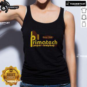 Alt Text: Original Primatech Paper Company tank top since 1962, featuring a vintage design perfect for fans and collectors.