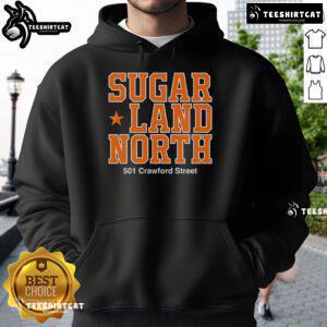 Original Sugar Land North 501 Crawford Street Ram Hoodie in stylish design, perfect for casual wear and local pride.