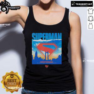 Original Superman Metropolis City of Tomorrow tank top featuring vibrant graphics and iconic superhero design.