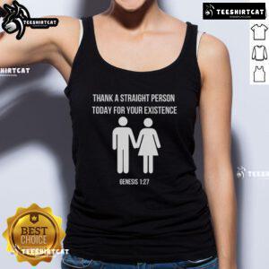 Original Thank A Straight Person Today tank top featuring Genesis 1:27 design, celebrating love and acceptance.