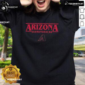Premium Arizona Diamondbacks X Stranger Things logo sweatshirt featuring a stylish design for fans of both franchises.