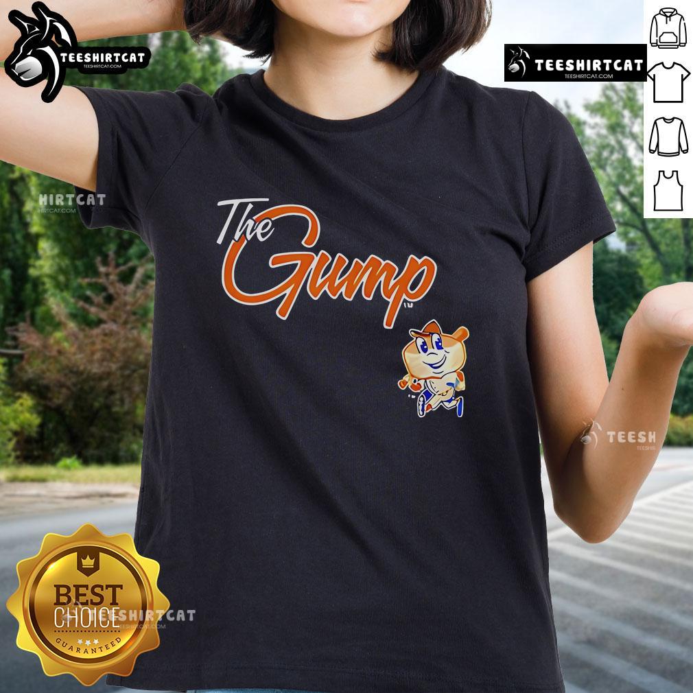 Alt Text: Premium Montgomery Biscuits The Gump 2025 Ladies Tee featuring vibrant team colors and stylish design for fans.