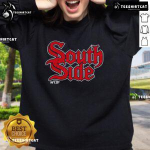 Premium South Side Sweatshirt in navy blue, featuring a cozy design and stylish graphics for comfortable everyday wear.
