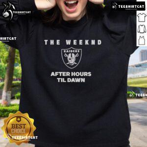 Premium The Weeknd After Hours Til Dawn Las Vegas Raiders sweatshirt featuring bold graphics and stylish design.