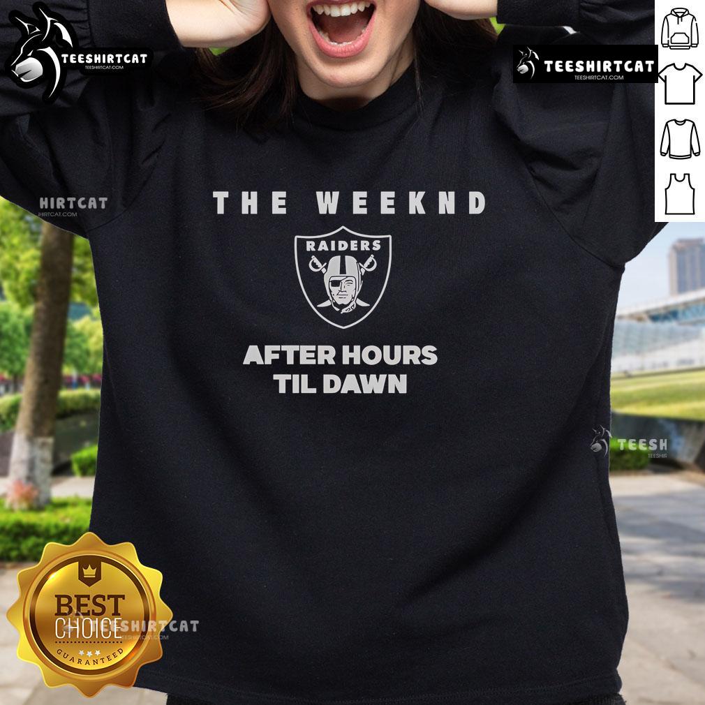 Premium The Weeknd After Hours Til Dawn Las Vegas Raiders sweatshirt featuring bold graphics and stylish design.