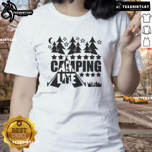 Pretty Camping Life Premium Ladies Tee featuring a stylish design perfect for outdoor enthusiasts and camping lovers.