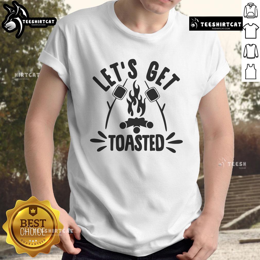 Pretty Let's Get Toasted T-Shirt featuring a fun graphic design perfect for casual outings and summer gatherings.