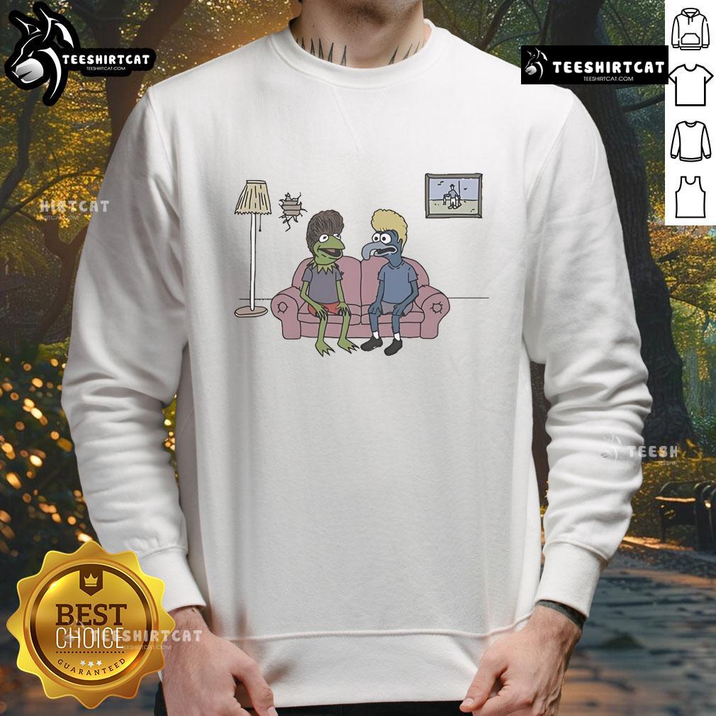 Pretty Potent Frog Cartoon Sweatshirt featuring a colorful cartoon frog design on a cozy, casual sweatshirt.