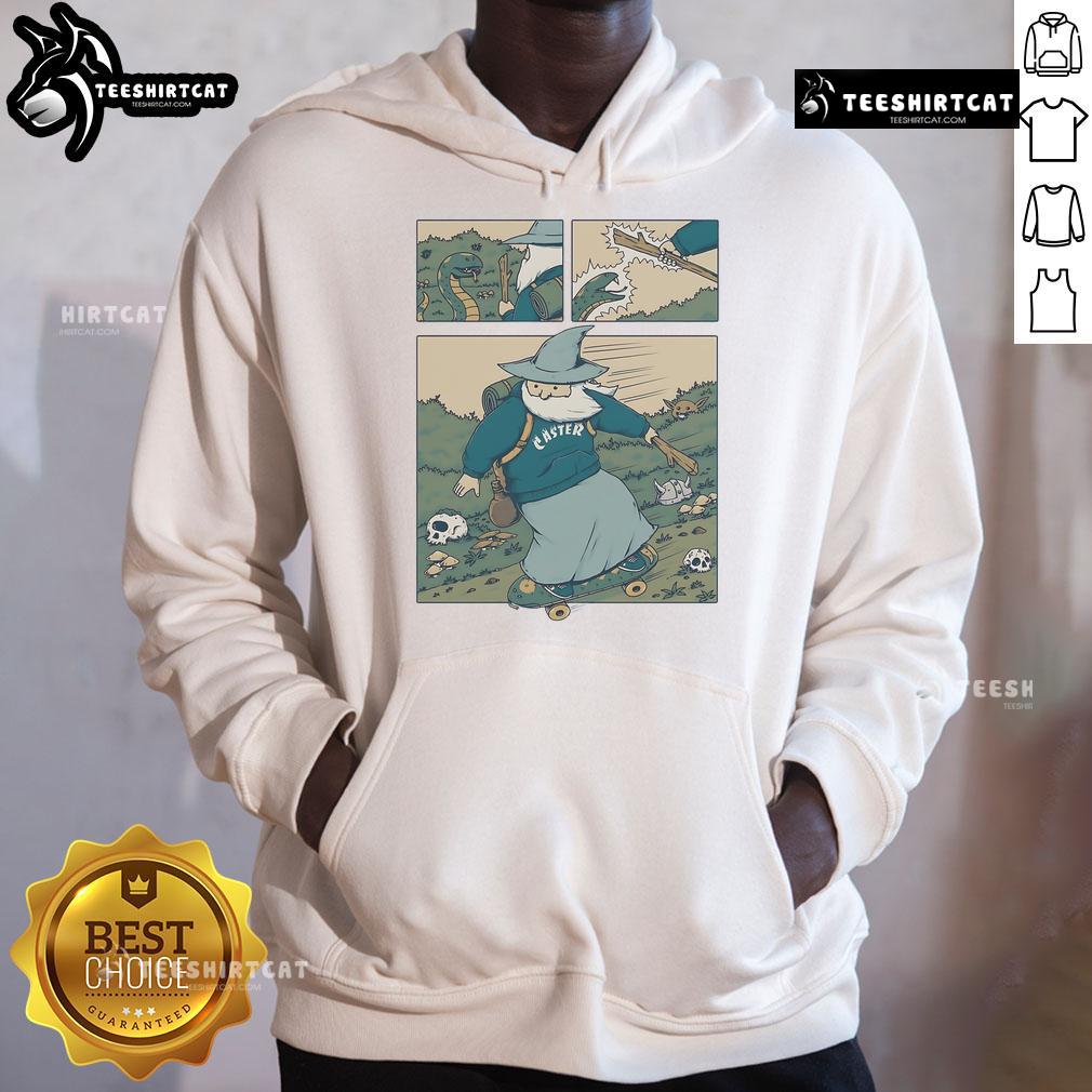 Pretty Snakeboarding Wizard Hoodie featuring a colorful wizard design, perfect for casual wear and unique street style.