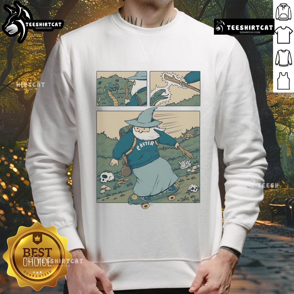 Stylish Pretty Snakeboarding Wizard Sweatshirt featuring a vibrant design perfect for casual wear and skate enthusiasts.