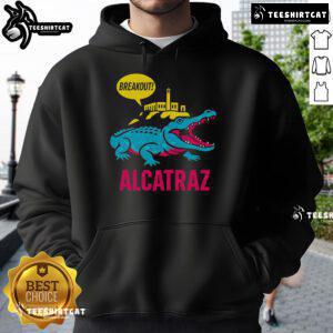 Top Alligator Alcatraz Hot Breakout Hoodie displayed on a mannequin showcasing its unique design and vibrant colors.