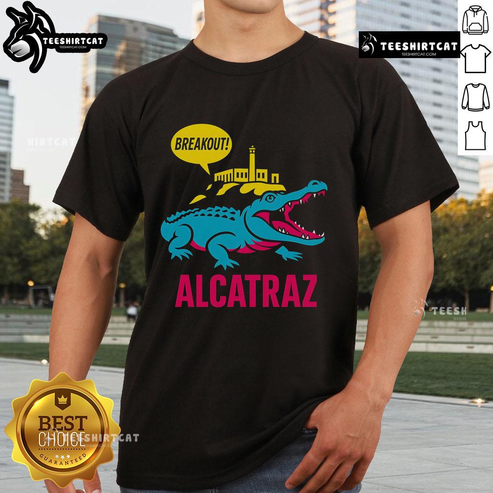 Top Alligator Alcatraz Hot Breakout T-Shirt featuring a bold alligator graphic, perfect for casual, adventurous wear.