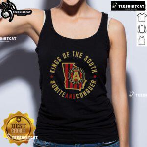 Top Atlanta United FC Unite and Conquer tank top featuring team colors and logo, perfect for fans and summer wear.