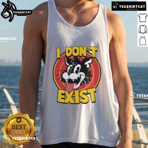 Top Cat I Dont Exist Tank Top featuring vibrant graphic design, perfect for casual summer wear and cat lovers.