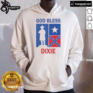 Top God Bless Dixie Southern Soldier Hoodie featuring a patriotic design, perfect for Southern pride and style.