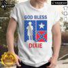 Top God Bless Dixie The Southern Soldier T-Shirt featuring a patriotic design celebrating Southern heritage.