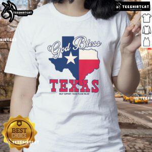 Top God Bless Texas Ladies Tee featuring a stylish design perfect for Texas pride and casual wear.