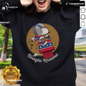 Awesome Beagle Knievel sweatshirt featuring a playful beagle design, perfect for dog lovers and casual wear enthusiasts.