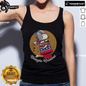 Awesome Beagle Knievel tank top featuring a playful beagle graphic, perfect for dog lovers and casual summer wear.