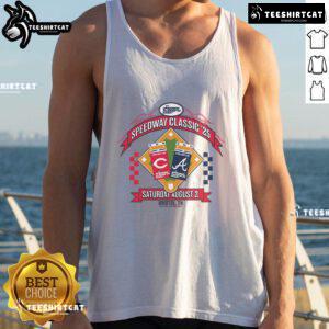Alt Text: Cincinnati Reds vs Atlanta Braves 2025 MLB Speedway Classic Arch Tank Top featuring vibrant team graphics.