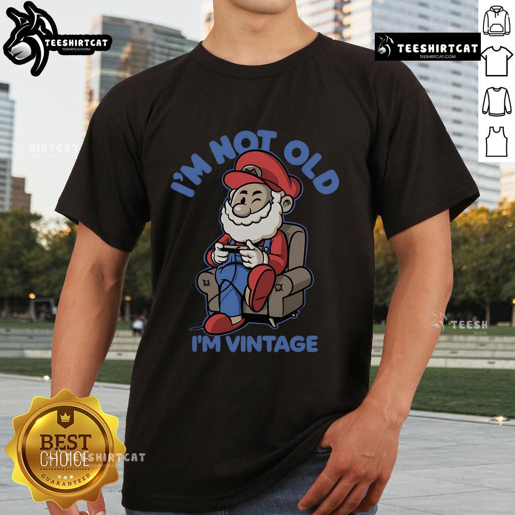 Alt Text: Awesome I'M Not Old I'M Vintage Mario Retro T-Shirt featuring classic Mario graphics for nostalgic gamers.