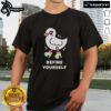 Alt Text: Cute Define Yourself Pride Duck T-Shirt featuring a colorful duck design celebrating LGBTQ+ pride and self-expression.