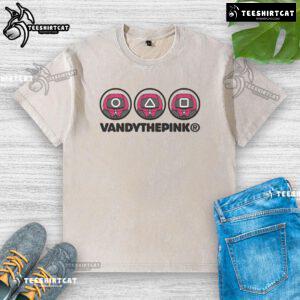 Cute Squid Game Supervisor T-shirt featuring square, round, and triangle designs in a stylish wash.